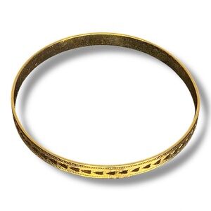 Vintage Gold Heart Bangle Style Bracelet Retro Valentine Gift Collectible